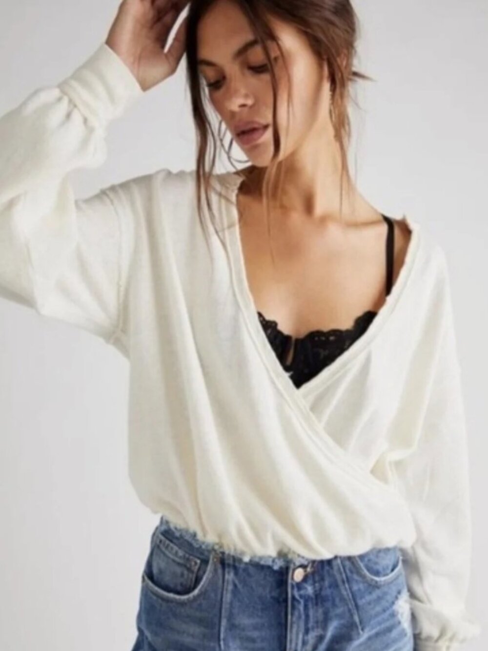 FREE PEOPLE We the Free Anyway Sweatshirt Tee L Large